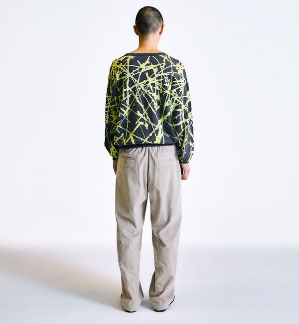 SHIPS「City Ambient Products:〈手洗い可能〉ペイント ジャカード クルーネック ニット」|ニット・セーター|