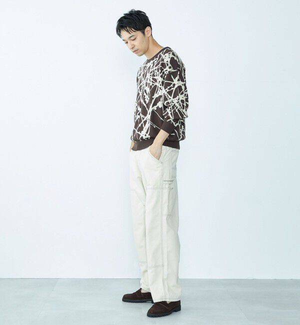 SHIPS「City Ambient Products:〈手洗い可能〉ペイント ジャカード クルーネック ニット」|ニット・セーター|