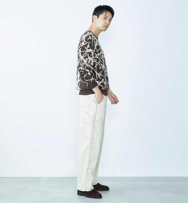 SHIPS「City Ambient Products:〈手洗い可能〉ペイント ジャカード クルーネック ニット」|ニット・セーター|