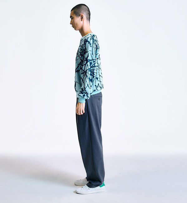 SHIPS「City Ambient Products:〈手洗い可能〉ペイント ジャカード クルーネック ニット」|ニット・セーター|