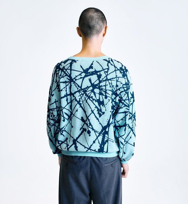 SHIPS「City Ambient Products:〈手洗い可能〉ペイント ジャカード クルーネック ニット」|ニット・セーター|