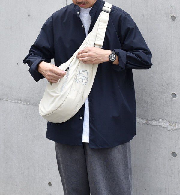 SHIPS any「SHIPS any: リップストップ ナイロン ロゴ 刺繍 クレッセント ショルダーバッグ◇」|ショルダー・メッセンジャー|