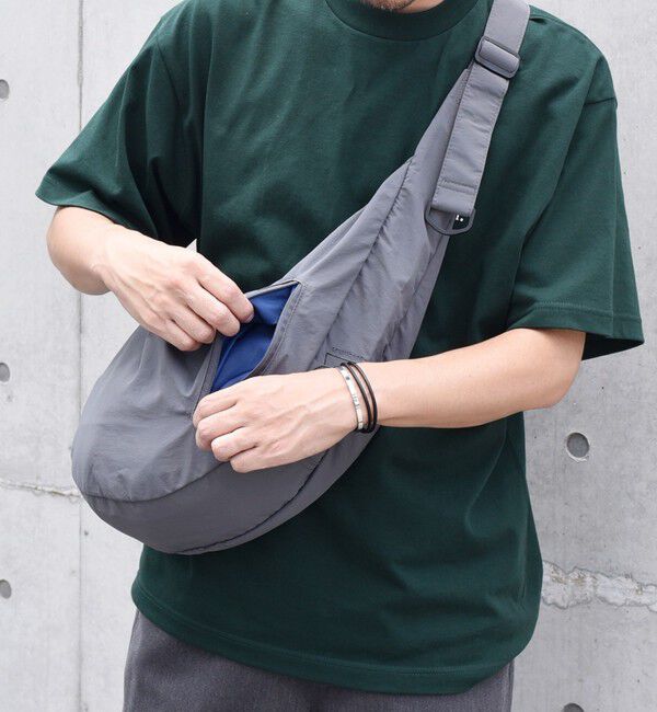 SHIPS any「SHIPS any: リップストップ ナイロン ロゴ 刺繍 クレッセント ショルダーバッグ◇」|ショルダー・メッセンジャー|