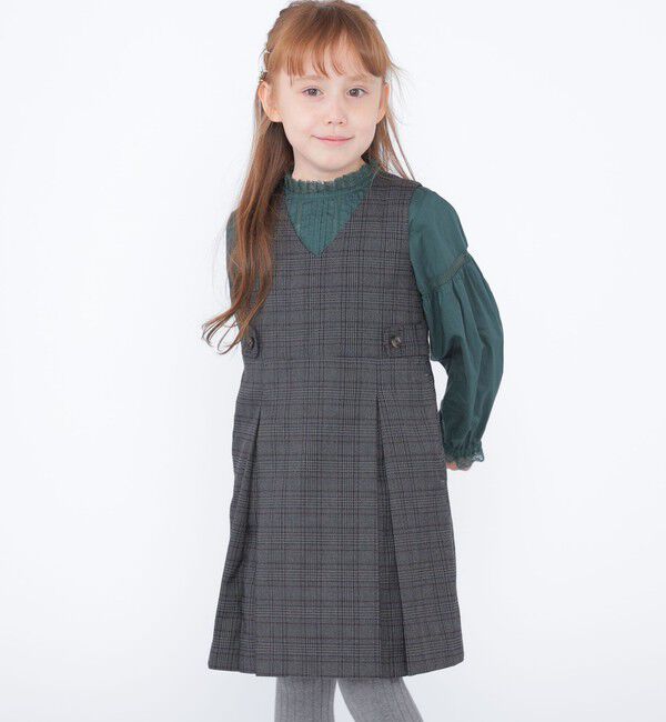 SHIPS KIDS「SHIPS KIDS:100～130cm / チェック ジャンパー スカート」|ワンピース|