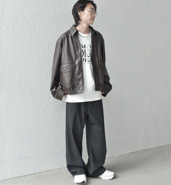 SHIPS any「SHIPS any: ウール混 ハイライズ セミフレア ワイドパンツ (セットアップ対応)◇」|チノ|