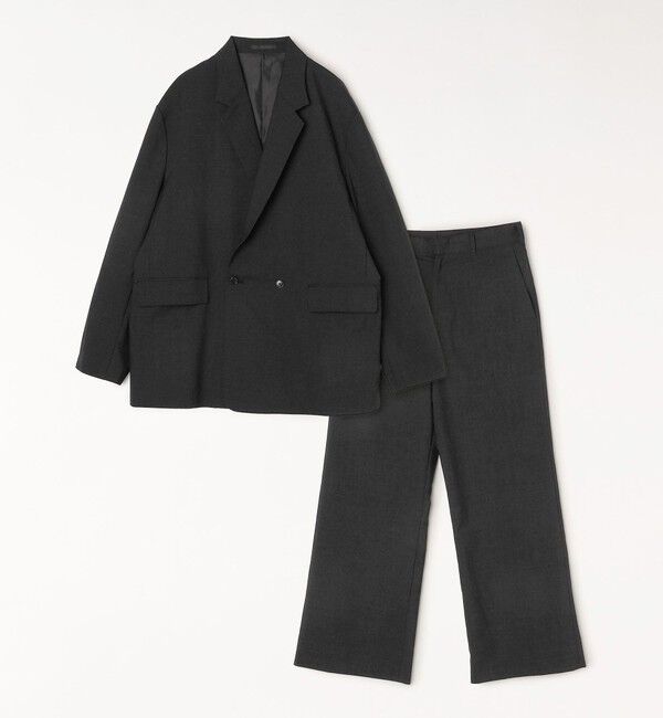 SHIPS any「SHIPS any: ウール混 ハイライズ セミフレア ワイドパンツ (セットアップ対応)◇」|チノ|