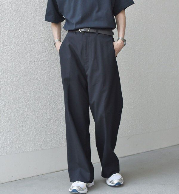 SHIPS any「SHIPS any: ウール混 ハイライズ セミフレア ワイドパンツ (セットアップ対応)◇」|チノ|