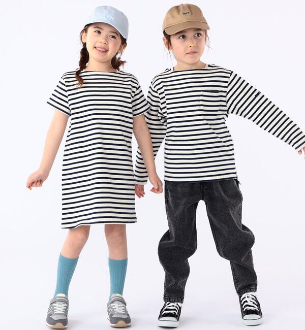 SHIPS KIDS「SHIPS KIDS:100～130cm / ボーダー 長袖 TEE」|Tシャツ・カットソー|
