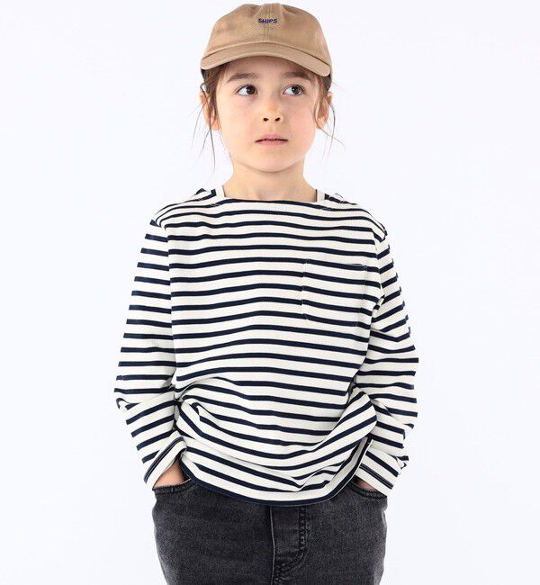 SHIPS KIDS「SHIPS KIDS:100～130cm / ボーダー 長袖 TEE」|Tシャツ・カットソー|