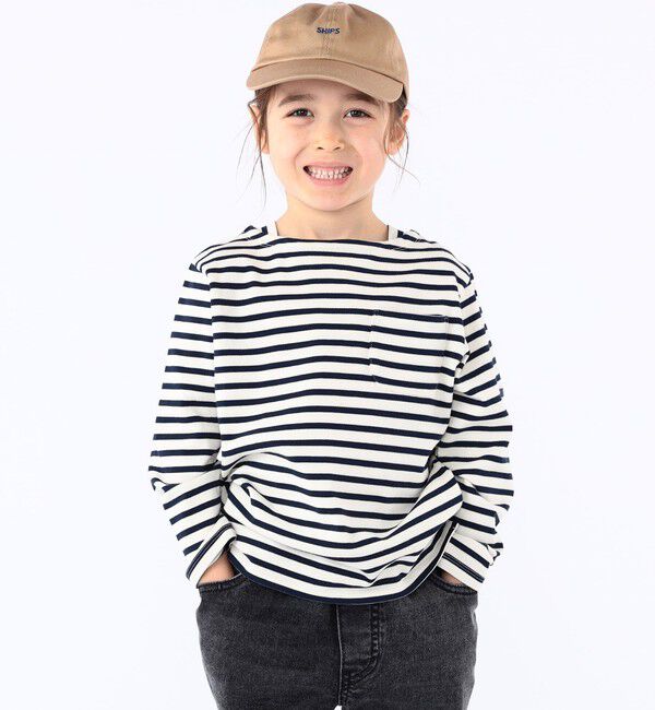 SHIPS KIDS「SHIPS KIDS:100～130cm / ボーダー 長袖 TEE」|Tシャツ・カットソー|