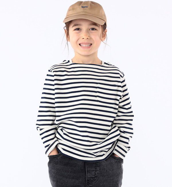 SHIPS KIDS「SHIPS KIDS:100～130cm / ボーダー 長袖 TEE」|Tシャツ・カットソー|