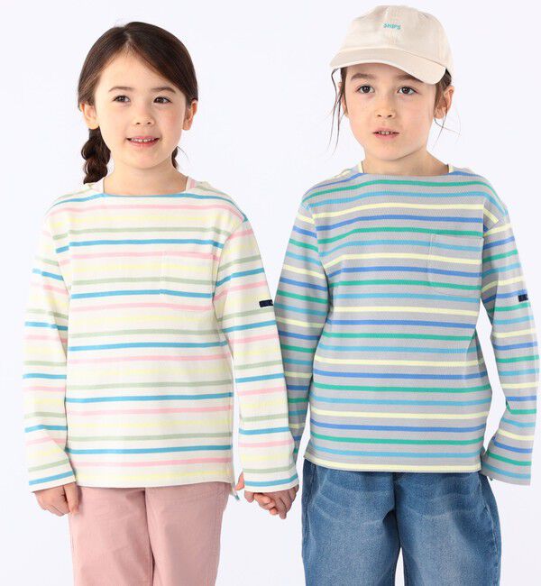 SHIPS KIDS「SHIPS KIDS:100～130cm / ボーダー 長袖 TEE」|Tシャツ・カットソー|