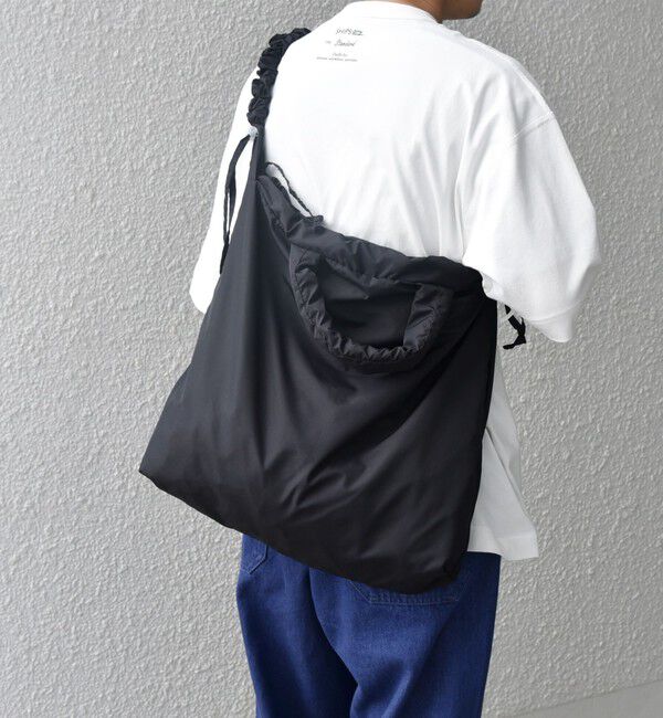 SHIPS any「SHIPS any: 3WAY ナイロン ギャザー ショルダーバッグ (ユニセックス)◇」|ショルダー・メッセンジャー|ブラック