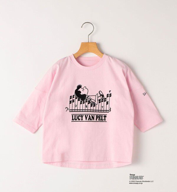SHIPS KIDS「SHIPS KIDS:140～160cm / スヌーピー 七分袖 TEE」|Tシャツ・カットソー|ピンク