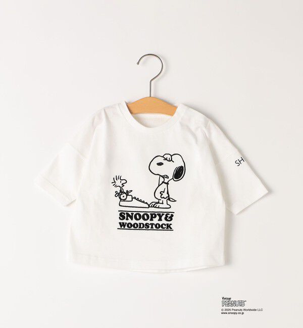 SHIPS KIDS「SHIPS KIDS:80～90cm / スヌーピー 七分袖 TEE」|Tシャツ・カットソー|ホワイト系