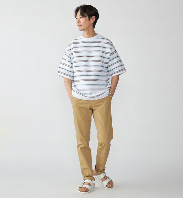 SHIPS「SHIPS:〈手洗い可能〉Amossa(R) メッシュ ボーダー ニット Tシャツ」|ニット・セーター|