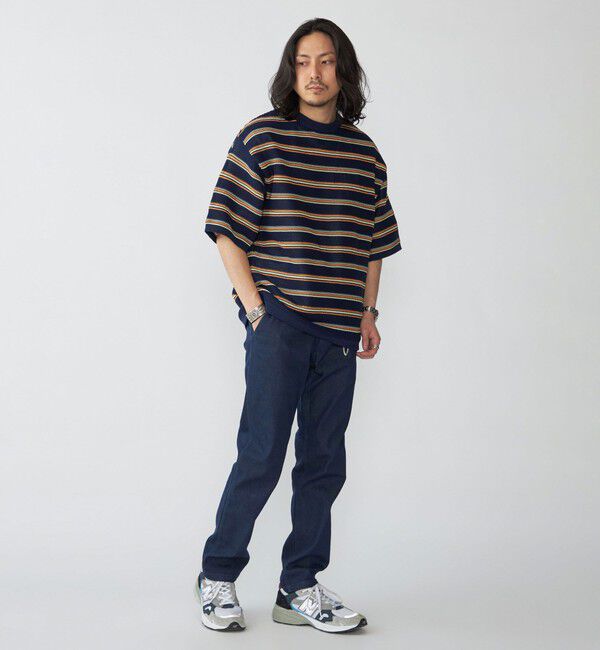 SHIPS「SHIPS:〈手洗い可能〉Amossa(R) メッシュ ボーダー ニット Tシャツ」|ニット・セーター|