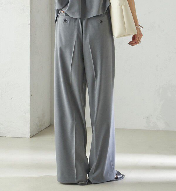 SHIPS for women「〈手洗い可能〉セミ ワイド イージー スラックス」|スラックス|