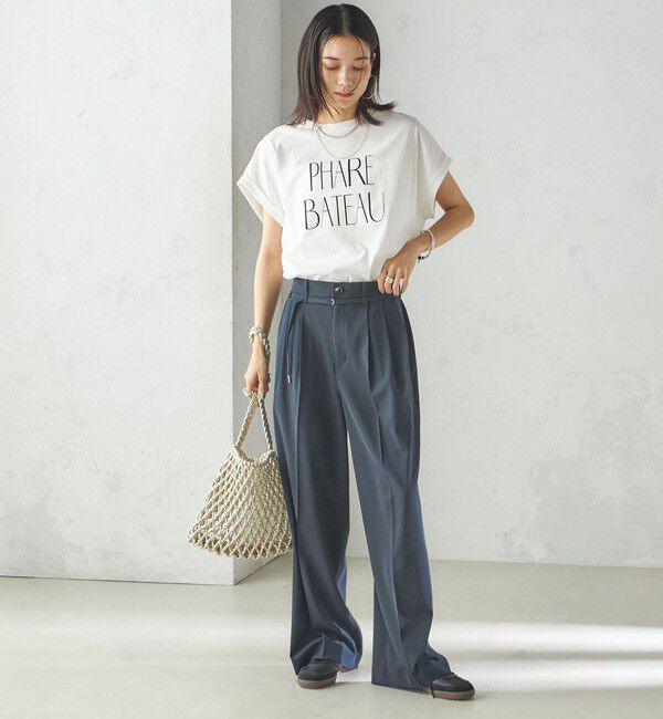 SHIPS for women「〈手洗い可能〉セミ ワイド イージー スラックス」|スラックス|