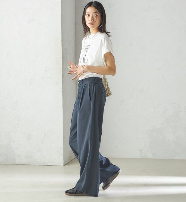 SHIPS for women「〈手洗い可能〉セミ ワイド イージー スラックス」|スラックス|