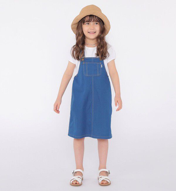 SHIPS KIDS「SHIPS KIDS:100～130cm / デニム オーバーオール スカート」|ジャンパースカート|