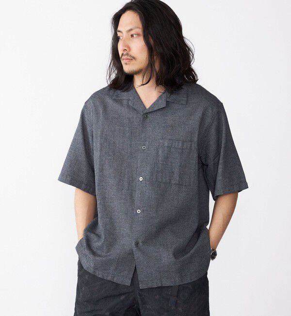 SHIPS「SHIPS: コットン パナマ ショートスリーブ シャツ」|シャツ・ブラウス|ブラック