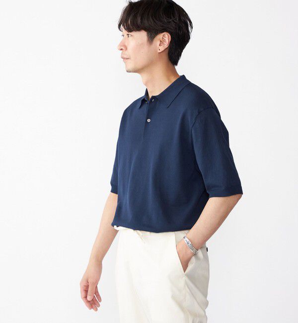 SHIPS「SHIPS: リネン&times;TEXBRID ニット ポロシャツ」|ニット・セーター|