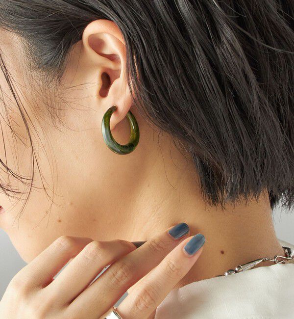 SHIPS for women「樹脂 フープ イヤリング M」|イヤリング|