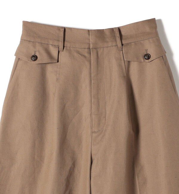 SHIPS Colors 「SHIPS Colors:〈手洗い可能〉コットンリネン フラップポケット ワイドパンツ」|チノ|