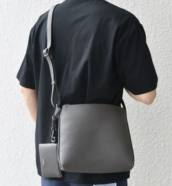 SHIPS any「SHIPS any: スプリット レザー ミディアム ショルダーバッグ (カードケース付き)◇」|ショルダー・メッセンジャー|グレー