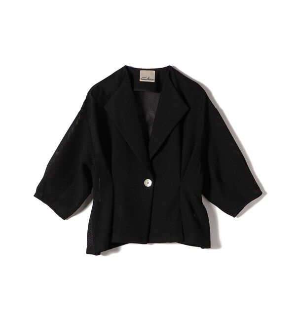 SHIPS for women「troisiemeCHACO:〈洗濯機可能〉メッシュ 半袖 ジャケット」|テーラードジャケット|