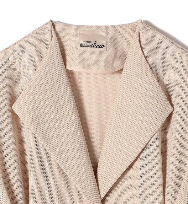 SHIPS for women「troisiemeCHACO:〈洗濯機可能〉メッシュ 半袖 ジャケット」|テーラードジャケット|