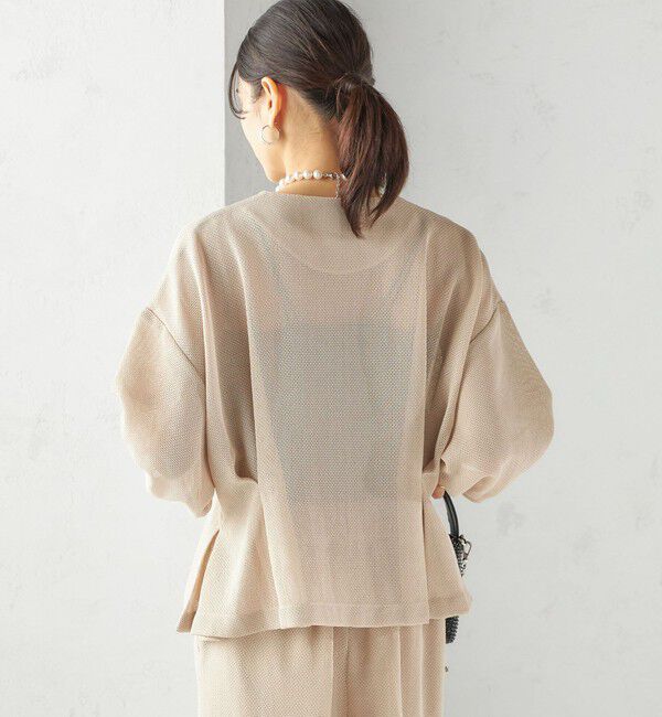 SHIPS for women「troisiemeCHACO:〈洗濯機可能〉メッシュ 半袖 ジャケット」|テーラードジャケット|