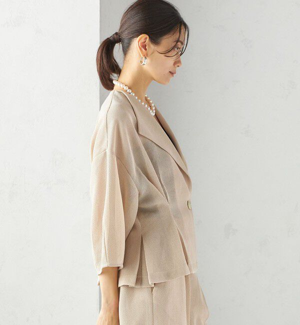 SHIPS for women「troisiemeCHACO:〈洗濯機可能〉メッシュ 半袖 ジャケット」|テーラードジャケット|