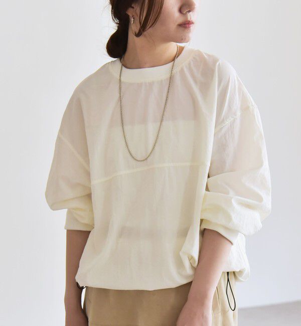 quaranciel「quaranciel:〈多機能/洗濯機可能〉ナイロン タスラン ドロスト ルーズ プルオーバー」|プルオーバー|