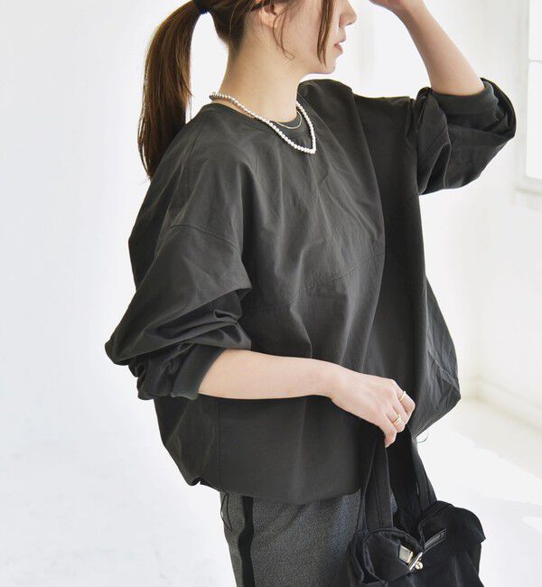 quaranciel「quaranciel:〈多機能/洗濯機可能〉ナイロン タスラン ドロスト ルーズ プルオーバー」|プルオーバー|