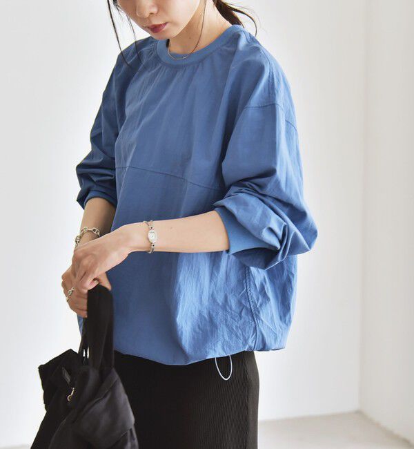 quaranciel「quaranciel:〈多機能/洗濯機可能〉ナイロン タスラン ドロスト ルーズ プルオーバー」|プルオーバー|