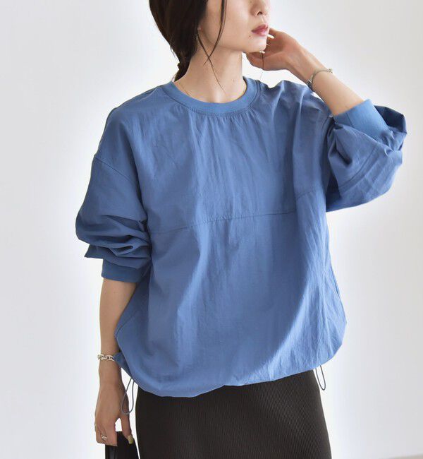 quaranciel「quaranciel:〈多機能/洗濯機可能〉ナイロン タスラン ドロスト ルーズ プルオーバー」|プルオーバー|