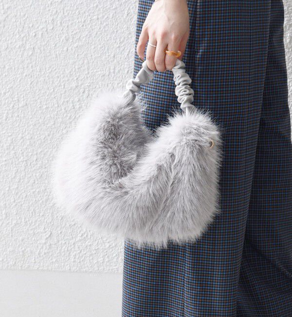 SHIPS any「SHIPS any: 2WAY フェイクファー ギャザー ショルダー バッグ」|ショルダー・メッセンジャー|