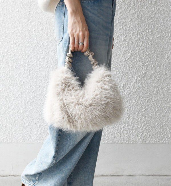 SHIPS any「SHIPS any: 2WAY フェイクファー ギャザー ショルダー バッグ」|ショルダー・メッセンジャー|