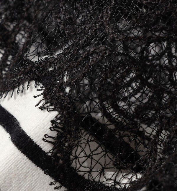 SHIPS for women「〈手洗い可能〉レース コンビ パフ スリーブ 半袖 Tシャツ」|Tシャツ・カットソー|