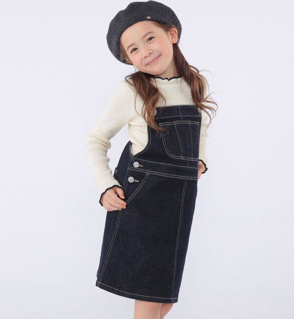 SHIPS KIDS「SHIPS KIDS:100～130cm /デニム オーバーオール スカート」|ジャンパースカート|