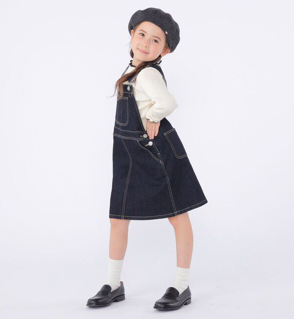 SHIPS KIDS「SHIPS KIDS:100～130cm /デニム オーバーオール スカート」|ジャンパースカート|