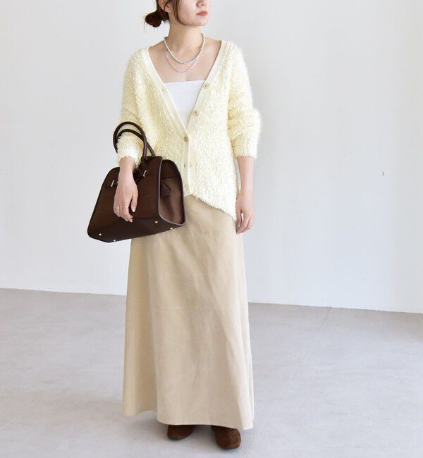 quaranciel「quaranciel:〈手洗い可能〉ネップツイード Vネック ニット カーディガン」|カーディガン|