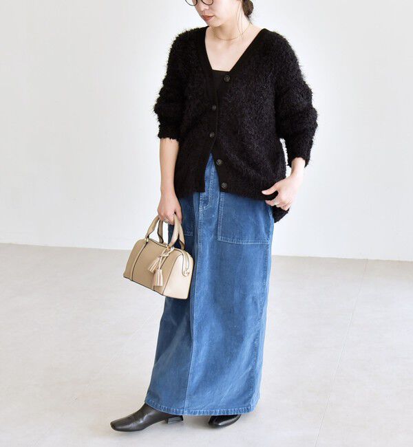 quaranciel「quaranciel:〈手洗い可能〉ネップツイード Vネック ニット カーディガン」|カーディガン|