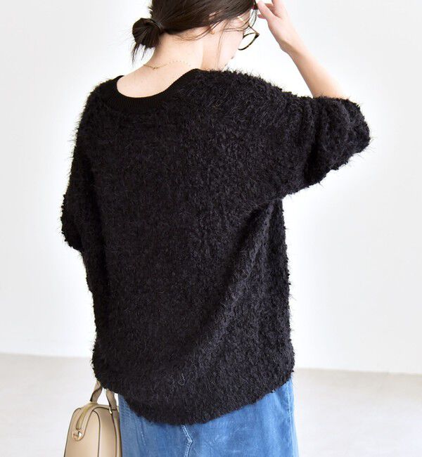 quaranciel「quaranciel:〈手洗い可能〉ネップツイード Vネック ニット カーディガン」|カーディガン|