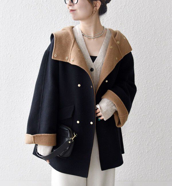 SHIPS any: リバー フーデッド Aライン ミドル コート（SHIPS any