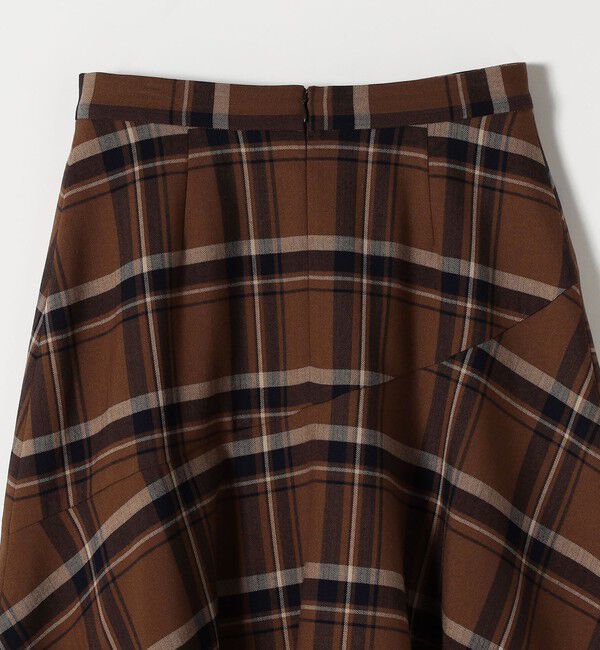 quaranciel「quaranciel:〈洗濯機可能〉アシンメトリー ヘム フレア チェック スカート」|スカート|