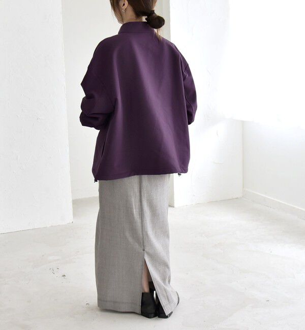 quaranciel「quaranciel:〈洗濯機可能〉ハーフ ジップ ロゴ 刺繍 ドロスト プルオーバー」|プルオーバー|