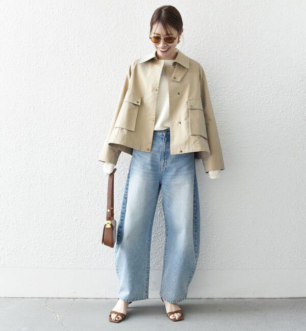 SHIPS any「SHIPS any:〈手洗い可能〉シャンブレー Aライン フレア ショート コート」|その他|